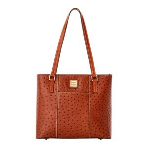 Dooney & Bourke Ostrich Embossed Small Lexington Rooney Tote Brown Leather Bag